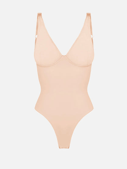 Feelingirl V Neck Tummy Control Shaping Bodysuit
