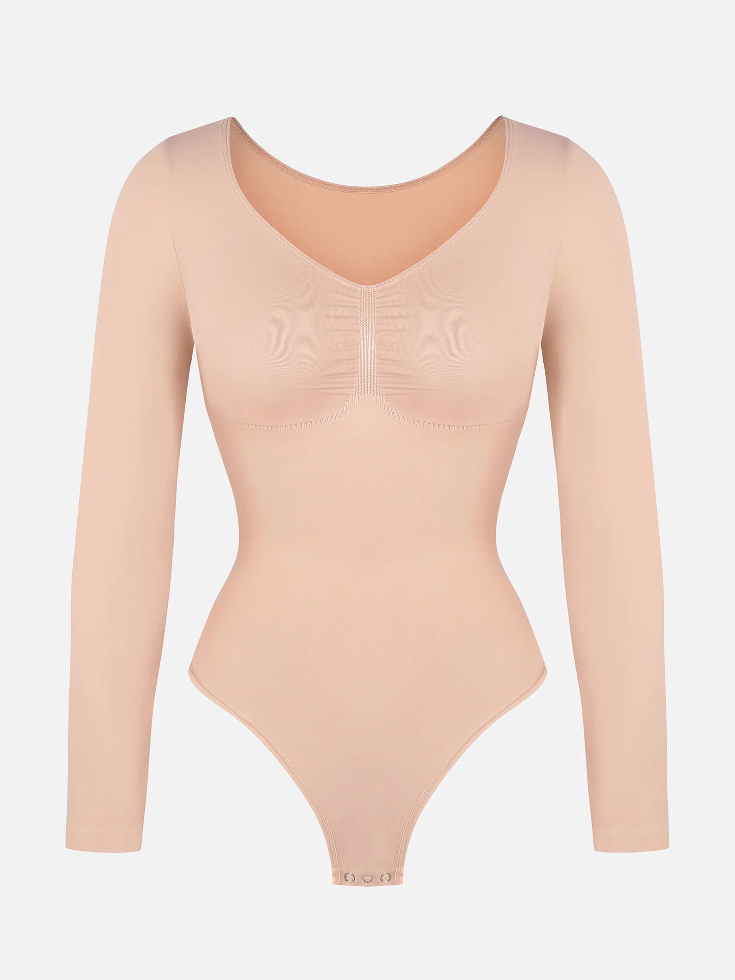 Feelingirl Seamless Long Sleeve Tummy Control Thong Bodysuit