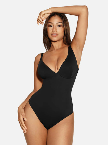 Feelingirl V Neck Tummy Control Shaping Bodysuit