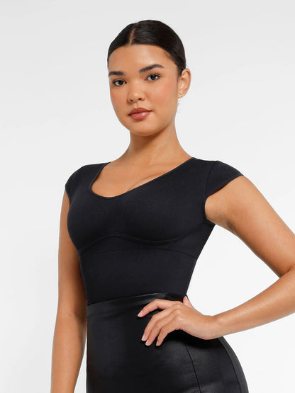 Feelingirl Bodysuit Tummy Control Shapewear Body Shaper Jumpsuit Top Going Out Shirt