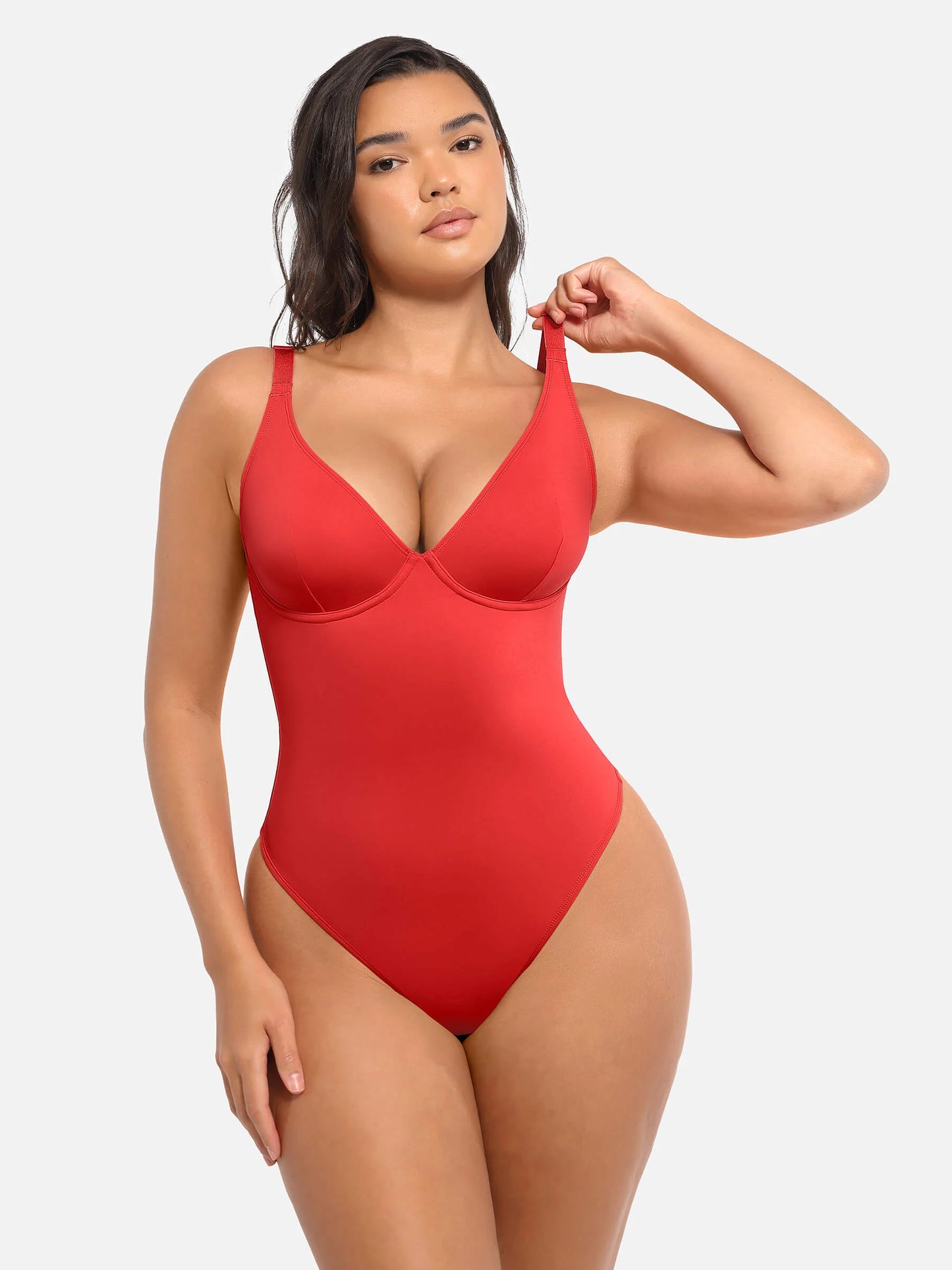 Feelingirl Deep V Neck Tummy Control Shapewear Bodysuit