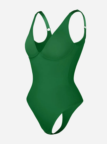 Feelingirl Deep V Neck Tummy Control Shapewear Bodysuit