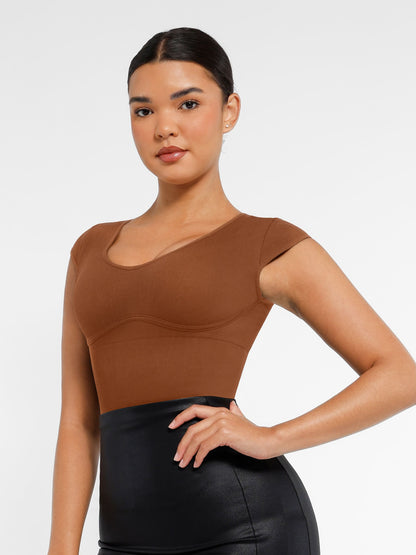 Feelingirl Bodysuit Tummy Control Shapewear Body Shaper Jumpsuit Top Going Out Shirt