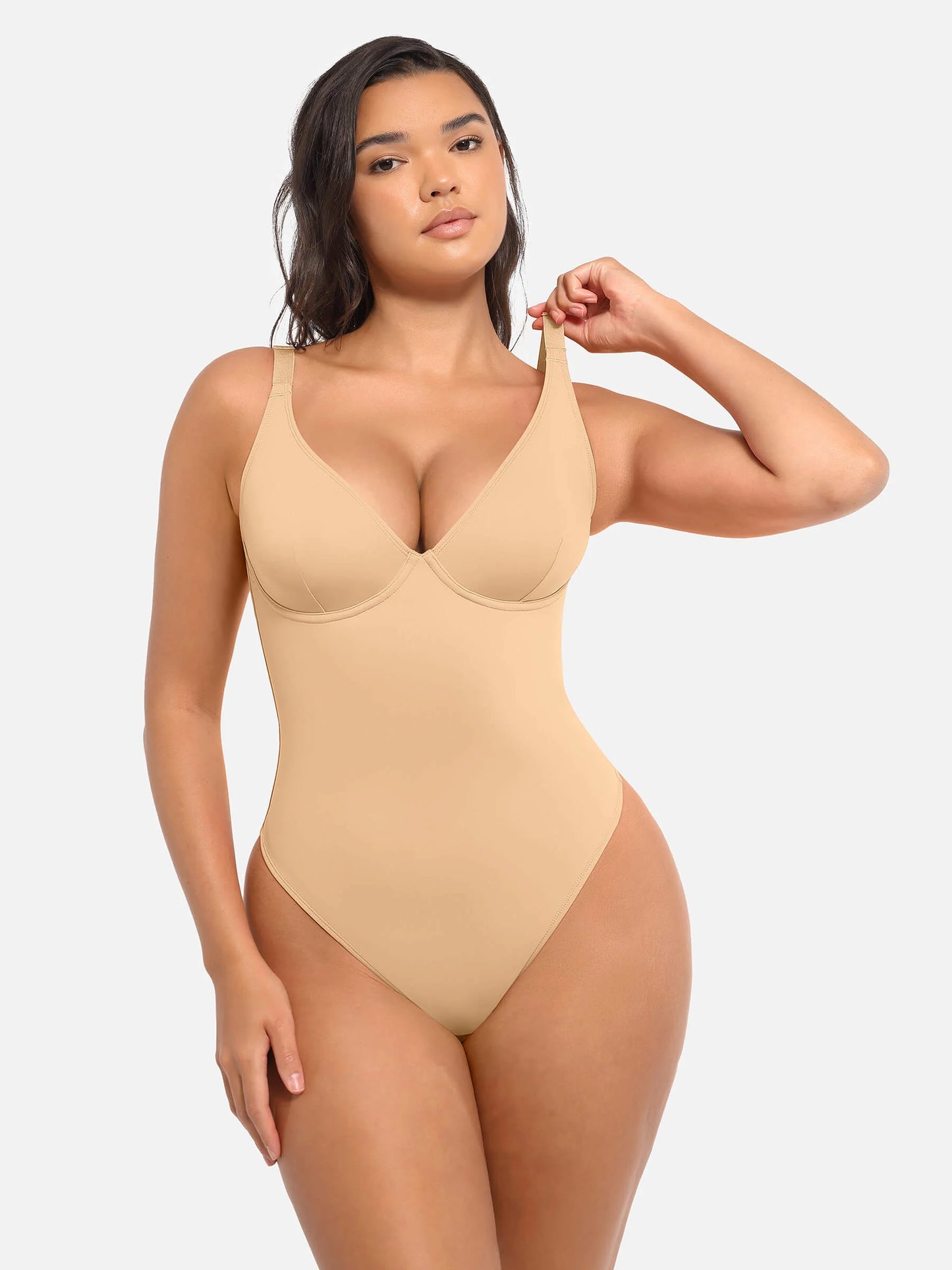 Feelingirl Deep V Neck Tummy Control Shapewear Bodysuit