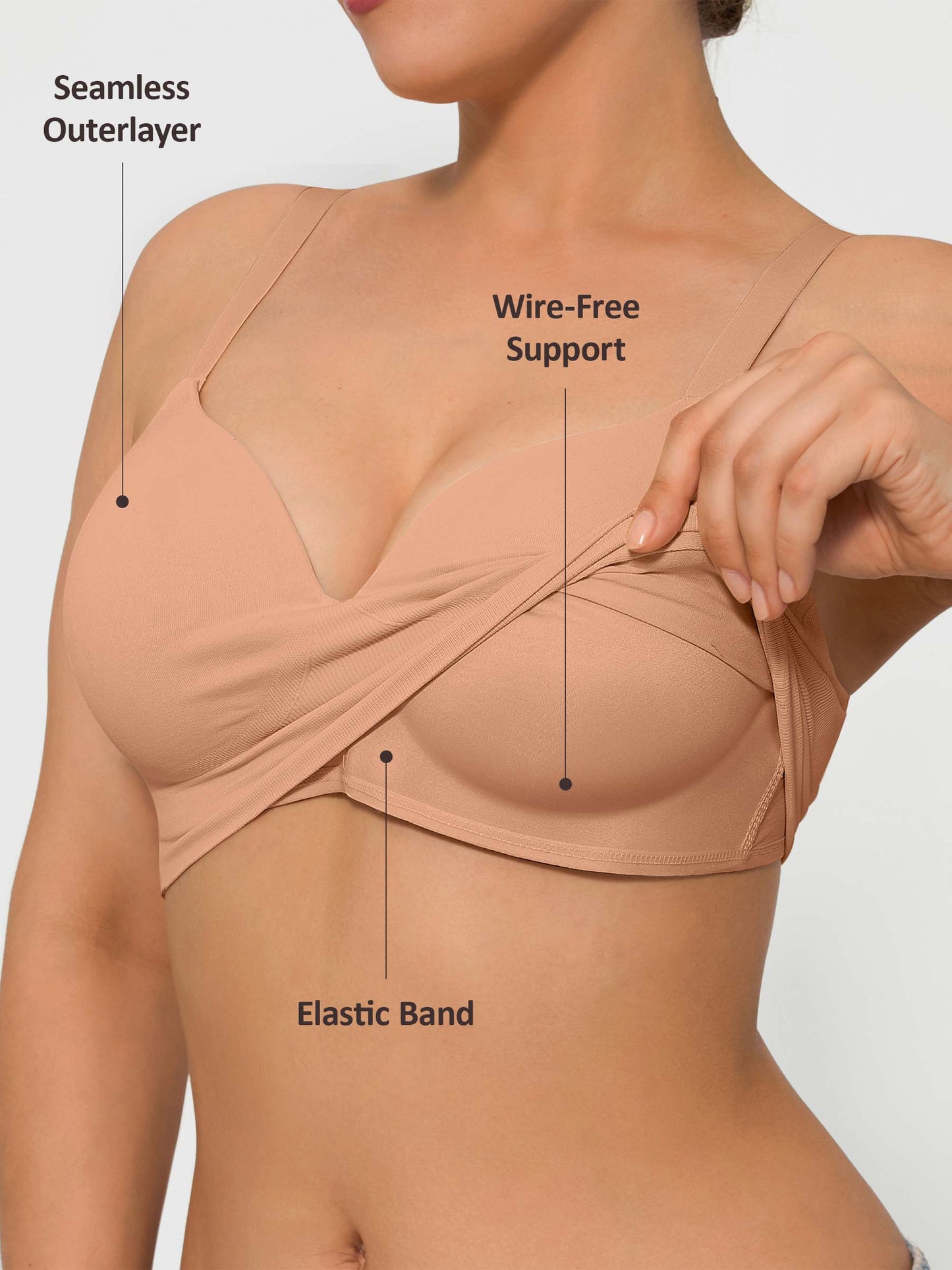 Feelingirl Full Coverage Push-Up Comfort Wireless Bra