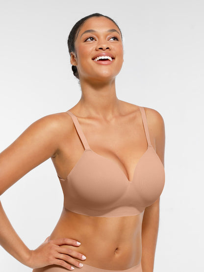 Feelingirl Wireless Seamless Push-Up V-neck Bra